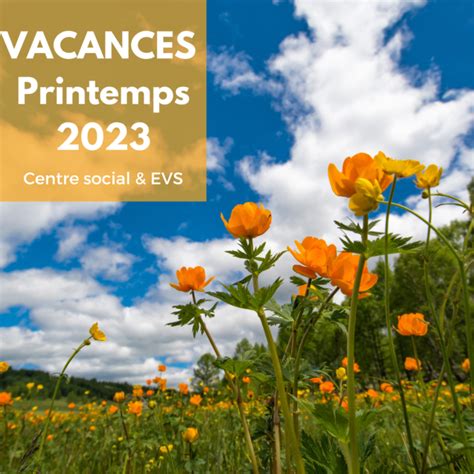 Plannings Des Vacances De Printemps 2023 Centre Social Et EVS