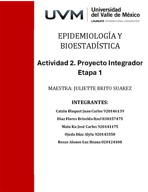 A 2 LIAR EPIDEMIOLOGÍA Y BIOESTADÍSTICA Actividad 2