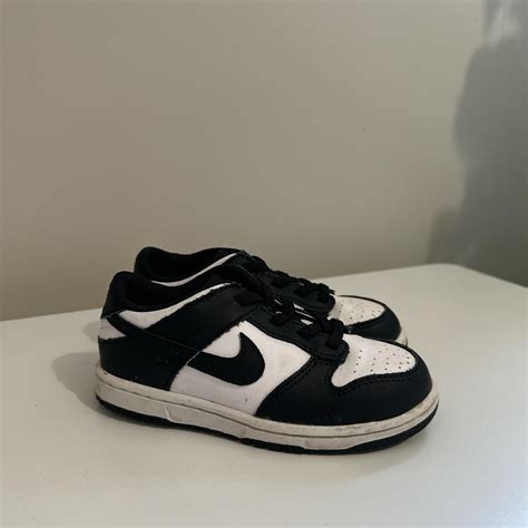 Nike dunks Size 9.5 kids toddler Black and white - Depop