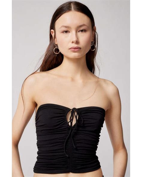 Urban Outfitters Uo Janet Ruched Tube Top In Black Lyst