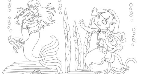 Dora the Explorer: Mermaids Coloring Page