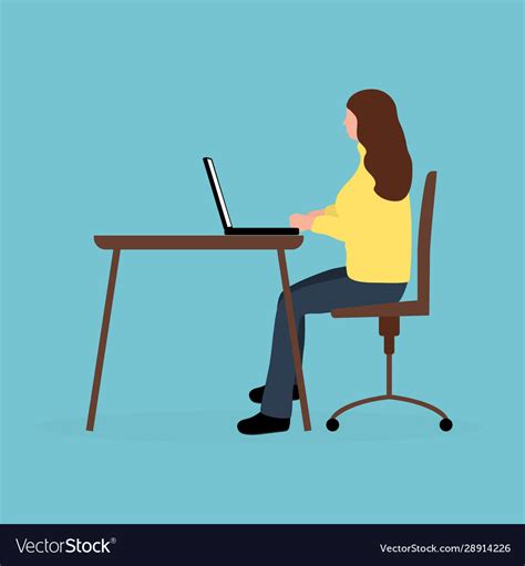 Girl Working At Computer Cartoons