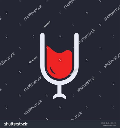 Wine Glass Logo Design Template Stock Vector Royalty Free 2153090619