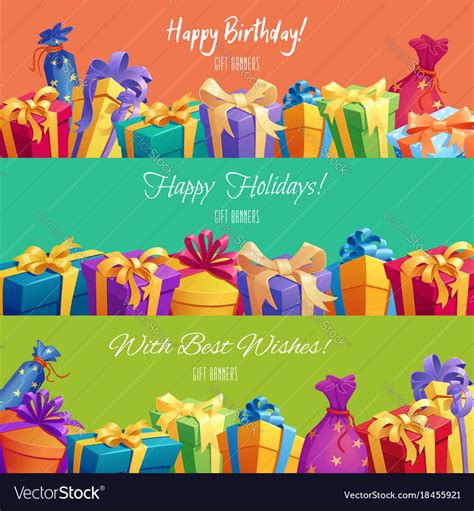 T Banners For Happy Birthday Holidays Vector Image