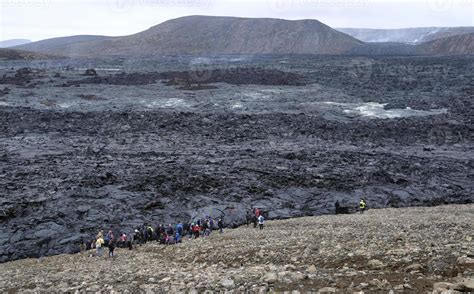 Lava field of Iceland's newest volcano, Geldingadalir 12022664 Stock Photo at Vecteezy