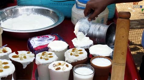 Malai Cool Dahi Lassi Punjabi Summer Drink Indian Street Food