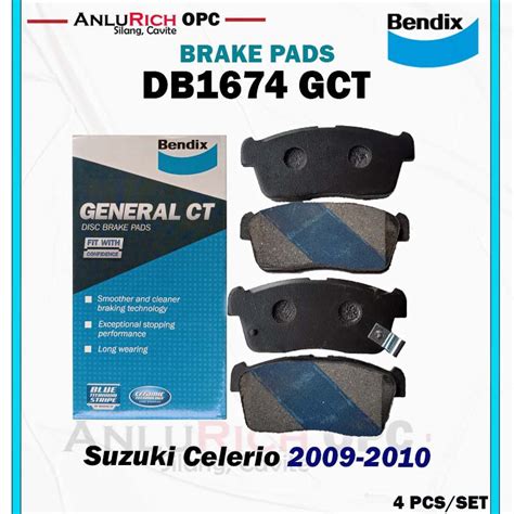 Brake Pads Front Suzuki Celerio 2009 2014 BENDIX PART NO DB1674 GCT