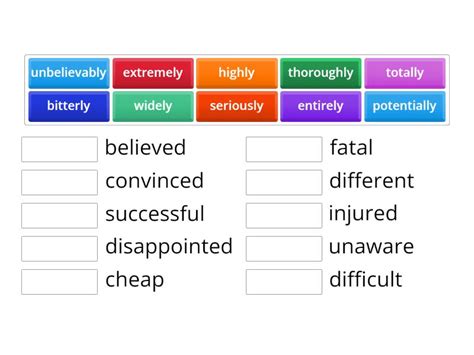 Adverbs Collocations Match Up