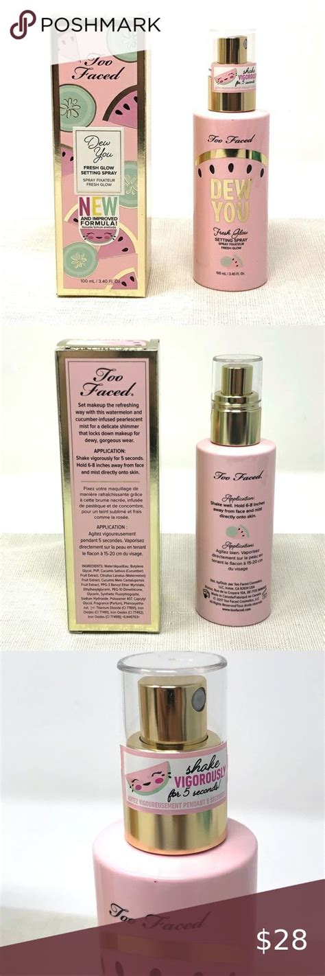 Too Faced Dew You Fresh Glow Shimmer Setting Spray Full Size In 2022