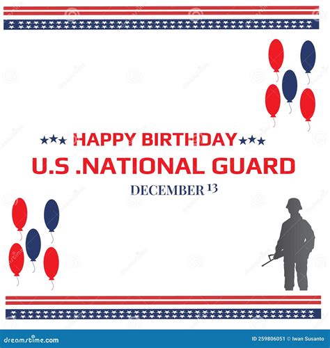 Background Happy Birthday National Guard Stock Illustration