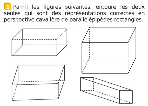 Représenter un solide Perspective cavalière Exercice n1