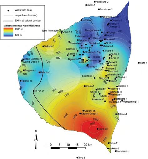 Isopach Map Showing The Thickness Of The Matemateaonga Kiore