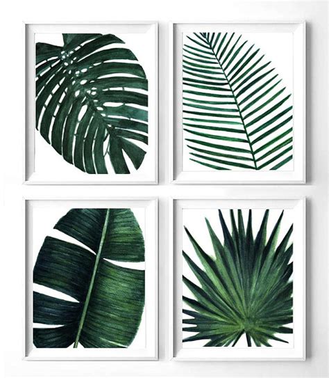 Printable Set Of 4 Leaves Botanical Prints Printable Etsy In 2021