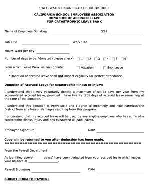 Fillable Online Sick Vacation Leave Donation Form Fax Email Print