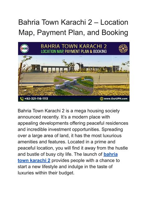 Ppt Bahria Town Karachi Location Map Payment Plan And Booking