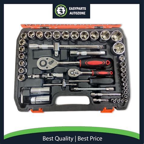 pcs ratchet box socket set easyparts autozone auto parts malaysia