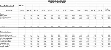 Property Management Budget Template Excel Pernillahelmersson Budget ...