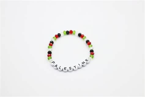 Palestine Bracelet Palestine Flag Design Crystal Bracelet - Etsy | Flag ...