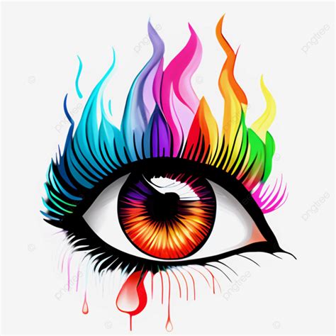 Colorful Eye With Red Tears Eyes Tears Colorful Png Transparent