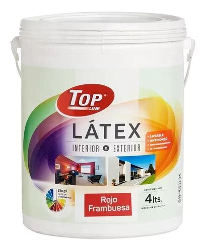 Pintura Latex Lavable 4 Litros Colores Topline Int Ext