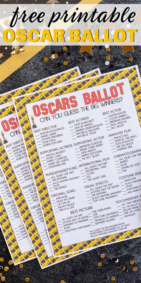 Free Printable 2024 Oscar Ballot And Nominees List Play Party Plan