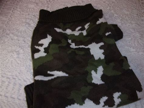 Olive Green Camo Sweater Pet Puppy Dog Xs Xl 2xl New Wag A Tude Sleeves