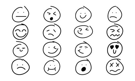 Smiley Handdrawn Face Doodle Icon And Freehand Smile Emoticon Sign