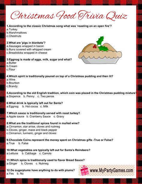 Free Printable Christmas Food Trivia Quiz With Answer Key Christmas