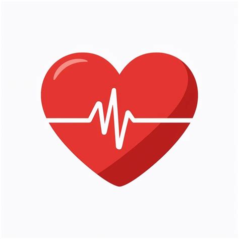 A Bold Red Heart with a White ECG Waveform Across Its Center | Premium ...