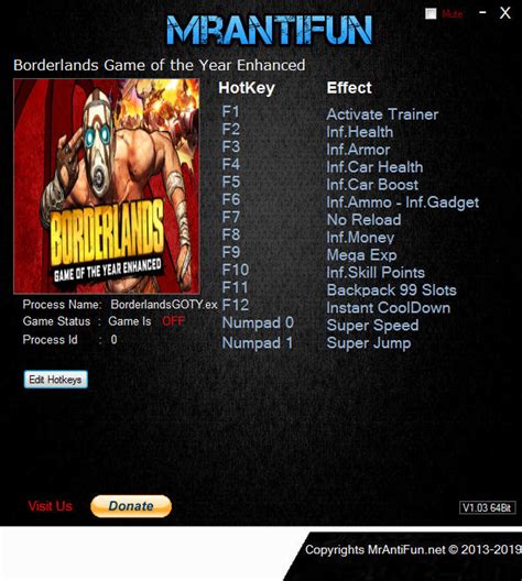 Borderlands GOTY Enhanced Trainer 13 V1 00 MrAntiFun GAME TRAINER