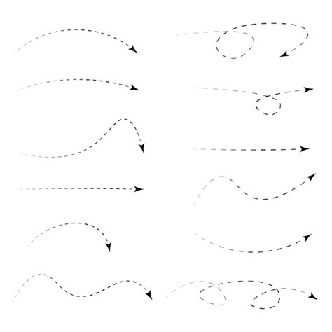 Premium Vector Set Of Dashed Line Arrows