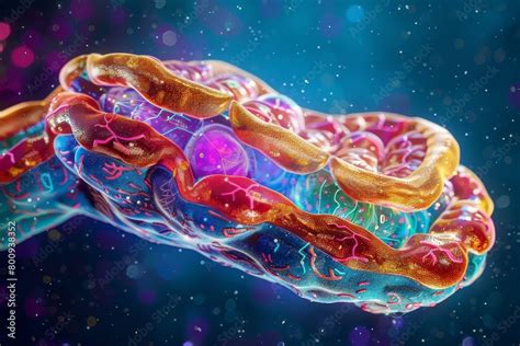 Cross Sectional Illustration Of A Mitochondria It Has An Internal