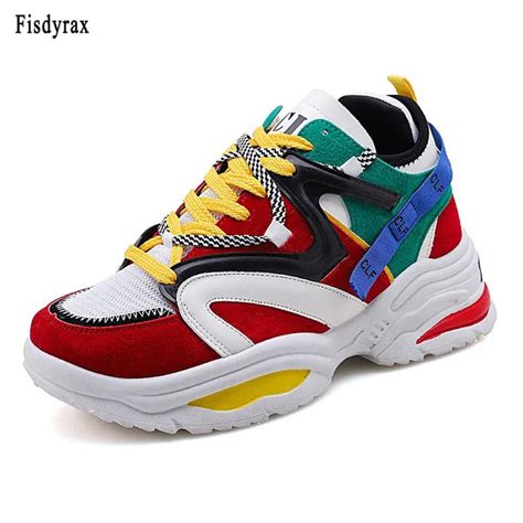 Fisdyrax Women Sneakers 2019 Multi color lover Thick Sole Ladies ...