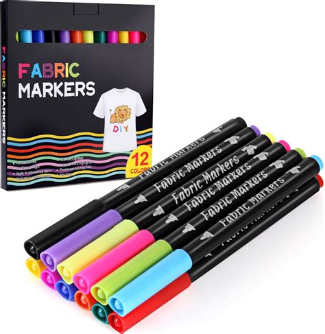 G4GADGET Pack Of 8 Quality Colored Fabric Markers T Shirt Pens Fabric