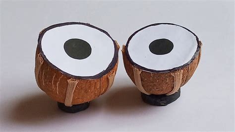 Mini Tabla Making From Coconut Shell How To Make Indian Instrument