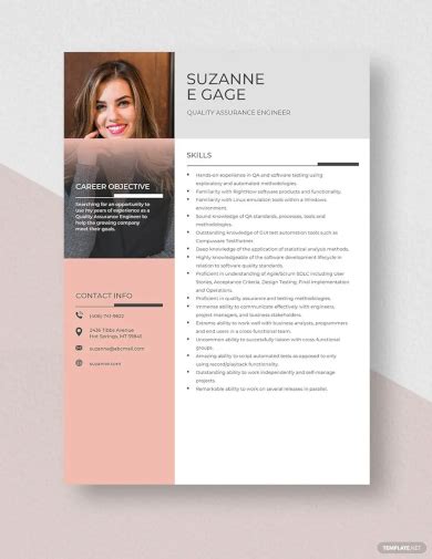 Free 13 Sample Quality Assurance Resume Templates In Ms Word Pdf