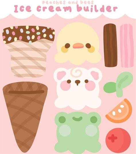 An Ice Cream Poster With Different Types Of Ice Creams And Toppings On It