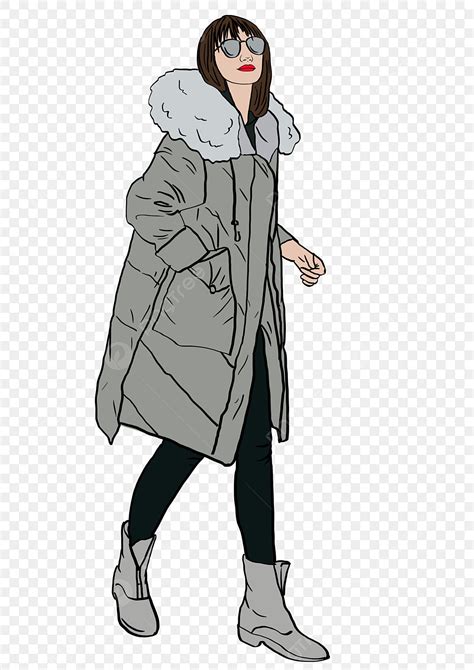 Girl Winter Coat Clipart Free Tradingbasis