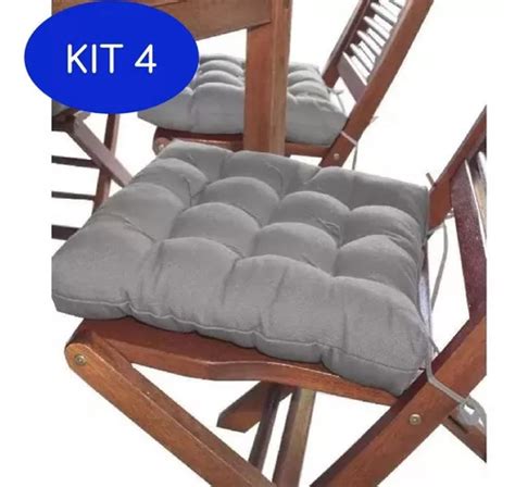 Kit 4 Assento Para Cadeira Futton 40x40 Cinza Frete grátis