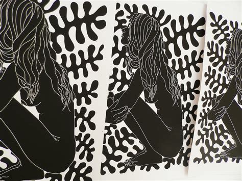 Female Nude Art Lino Cut Print Hand Pulled Expressionist Style Etsy