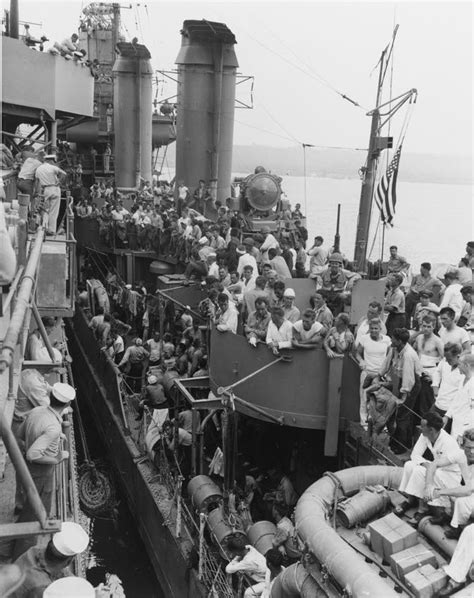 Survivors from USS Wasp (CV-7) on USS Laffey (DD-459)