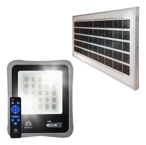 Reflector Led W Con Panel Solar Y Control Remoto T