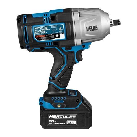 HERCULES 20V Brushless Cordless 1 2 In Ultra Torque Impact Wrench Kit