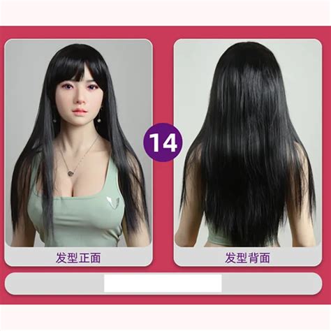 Sexye Neat Bang Black Long Straight Hair Wig Of Real Silicone Sex Doll Hair Big Breast Love Doll