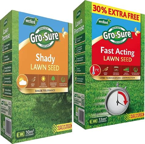 Garden Horticulture Lawn Seeds Bundle 390g Fast Acting Lawn Grass Seeds 13msq And 300g Shady