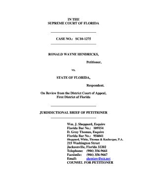 Fillable Online Law Fsu Sc Jurisdictional Initial Brief