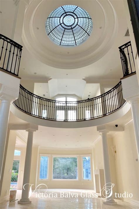 15 Grand Entrance Foyer Ideas With Stained Leaded Glass Dome Ceilings