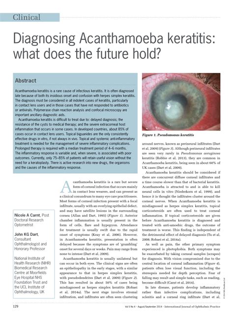 Pdf Diagnosing Acanthamoeba Keratitis What Does The Future Hold