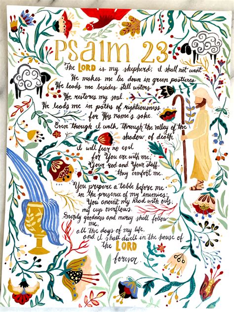 Illustrated Psalm 23 Poster 43 Off