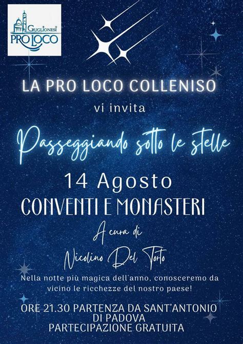 Passeggiando Sotto Le Stelle La Pro Loco Colleniso Festeggia Anni